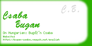 csaba bugan business card